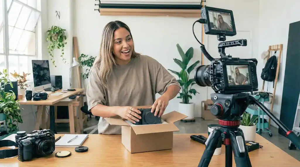 Imagen destacada de la guía completa de influencer marketing: un creador de contenido mexicano genera engagement auténtico para una marca. Entrada del blog de la agencia de marketing digital y redes sociales Social Black, en México. CDMX: 